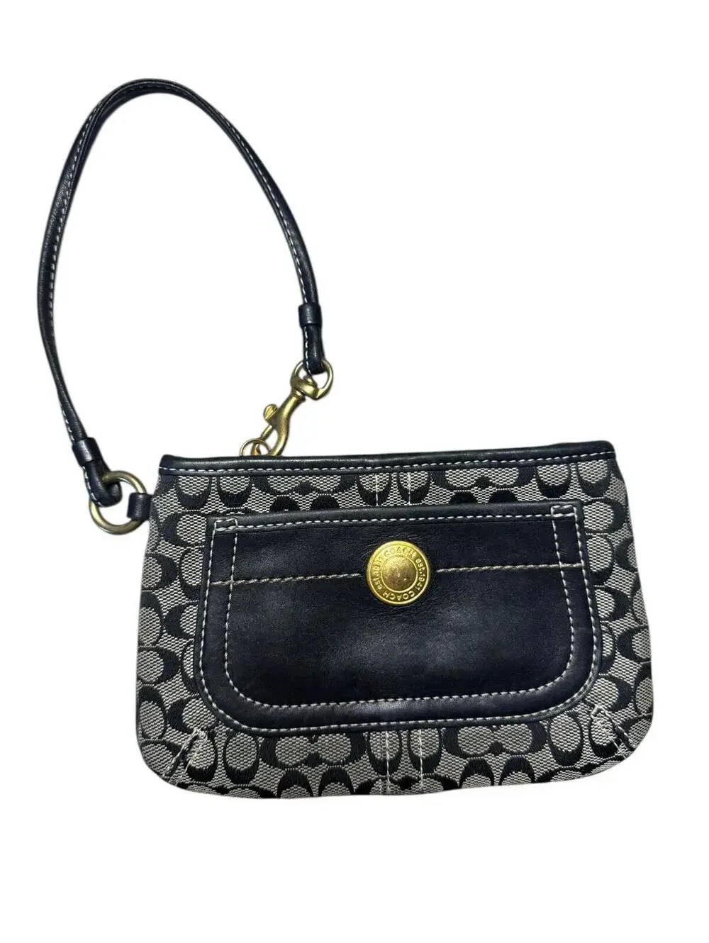 Coach Signature Canvas Wristlet Clutch